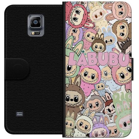 Yhteensopiva Lompakkokotelo Samsung Galaxy Note 4 Ruusunpunainen kawaii-kompositio, jossa on söpöjä piirrettyjä hahmoja ja pehmeitä muotoja