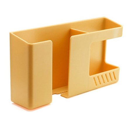 Väggmonterad telefonhållare, telefonstativ med datakabelmottagningshål. Multifunktionell telefonladdningsdocka med lim - 26 (gul)