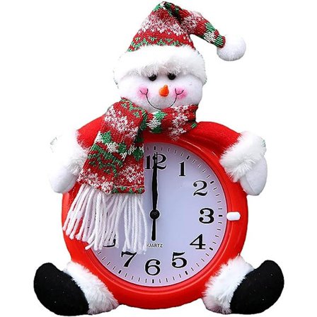 Små skulpturer til hylde juleur pendul kreativ lille gave ur ornamenter snemand gammel mand stum have elefant statue udendørs (RD