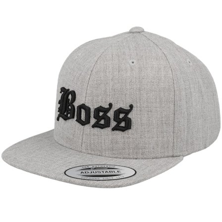 Kiddo Cap - Grigio snapback Cappellino - Kids Boss Old English 3d Heather Grey Snapback @ Hatstore