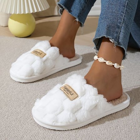 Bløde plys hjemmesko til kvinder - komfortable og varme til efterår/vinter, perfekt gave