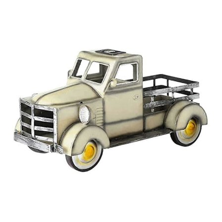 Retro Solar Pickup Truck Kreativ Lastebil Blomsterpotte Håndlagde Harpiks Håndverk Ornament Med LED Lys Dekor For Hage (FMY)