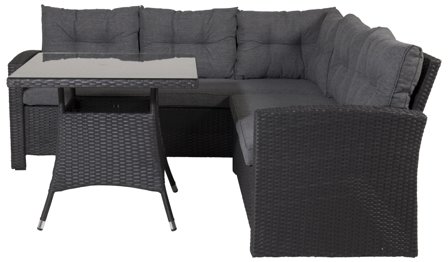 Venture Home Watford 7218-001 Loungeset soffa, bord, grått/svart, Utemöbler