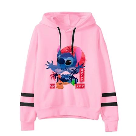 Y2k Cartoon Stitch Roliga Hoodies Kvinnor Harajuku Söt Lilo and Stitch Anime Sweatshirt Manga Streetwear Hoody Kvinna Barn 59217 M