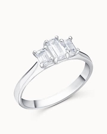 Trestensring Esmeralda 18K Vitguld - Förlovningsringar & Vigselringar hos Vanbruun