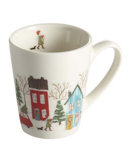 Glöggmugg Vinter med tryckt handritat motiv 2-pack Vit - Nääsgränsgården