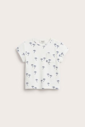 Kappahl | T-shirt o strukturze wafla, w palmy | Offwhite