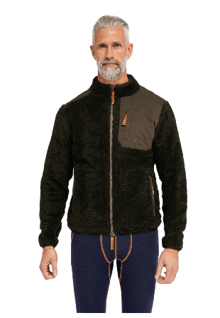 Dovre Teddy Fleece Polyester Beige Jackor Herr Grön M