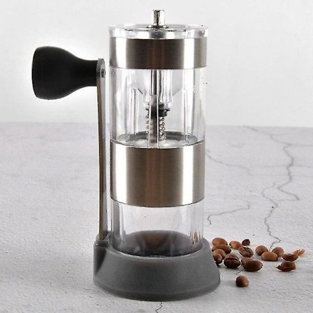 Mini-kokoinen ruostumattomasta teräksestä valmistettu käsikäyttöinen kahvimylly säädettävällä keraamisella myllyllä