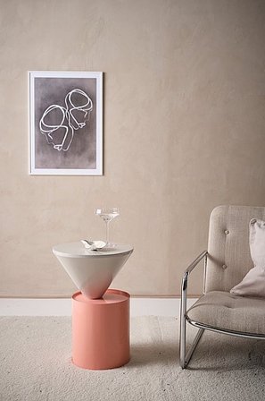 Jotex - Beistelltisch Ø 46 Cm Weiß/Rosa - AXION - Kaufe Beistell- und Ablagetische bei Jotex