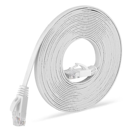 2024-20m - Cat 6 Ethernet-kabel - Flat RJ45 nettverkskabel - 1000 Mbit/s hastighet - Gigabit LAN-kabel - Flatbroad Internett patchkabel for PC PS