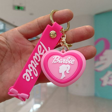 Rosa Barbie Key Chain Pendant Love Key Ring Case Char