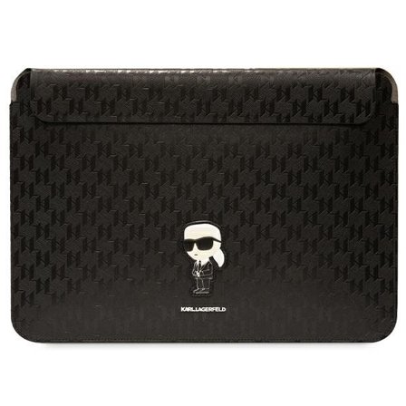 Karl Lagerfeld Saffiano Monogram Ikonik-etui for en 16" bærbar datamaskin - svart