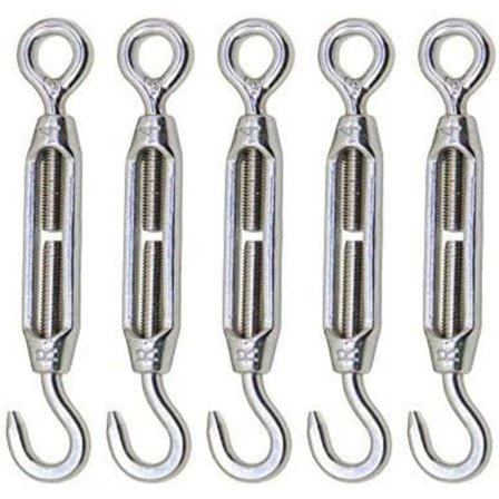 Vaijerivaijeri M4 304 Ruostumaton teräs Koukku ja silmä Vaijerin kiristin Kiristin 5 kpl