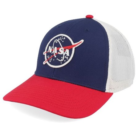 American Needle - Blå trucker Keps - Nasa Back Range Ivory/Navy/Red Trucker @ Hatstore