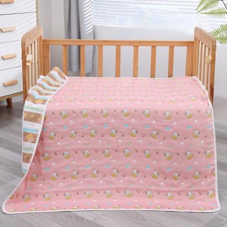 Badlakan för barn Gasväv Bomull Absorberande cover Filt Barntäcken Baby sex lager Pink calf 120*150cm