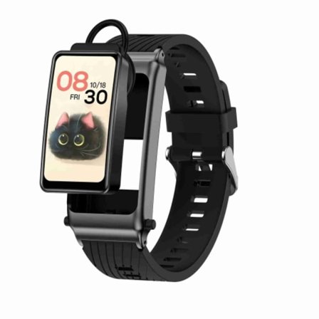 K80 1,57 tum Silikonband IP67 Hörlurar Avtagbar Smart Watch Stöd Bluetooth Samtal