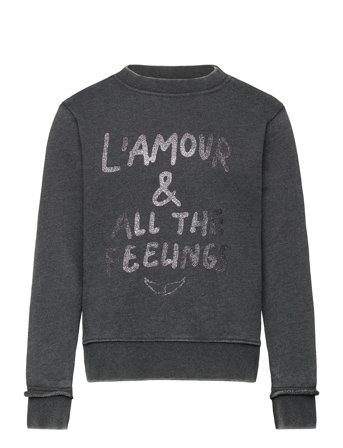 Sweatshirt Tops Sweatshirts & Hoodies Sweatshirts Grey Zadig & Voltaire Kids