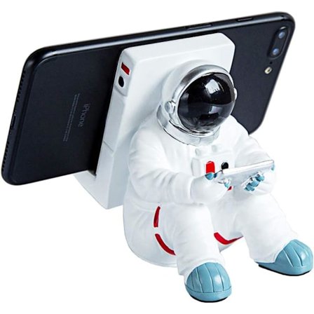 Telefonholder til skrivebord, kreativ astronaut mobiltelefonstativ tabletter telefonholder telefonstøtte til iPhone, iPad, Samsung-telefon (A)