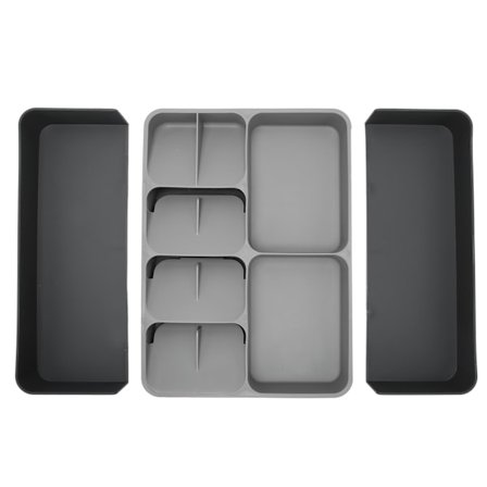 Uttrekkbar Bestikkskuff Organizer Slitesterk Konstruksjon Sølvtøy Skuff Organizer for Kniver Skjeer Spisepinner