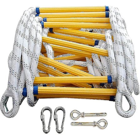 5m Brandsäkerhets Stege, Brandsäkerhets Repstege Flamsäker Nödutrymningsstege - Med Dubbla Krokar Och Expansionskruvar