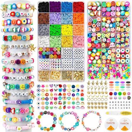 24-gitter DIY polymer ler håndlavet kit Perler risperler Harpiks dæmon øje smykker tilbehør