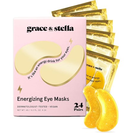 Grace and Stella Øyemasker - Reduser mørke ringer, poser under øynene, hevelser og rynker - Gel-øyemasker (24 par, gull).