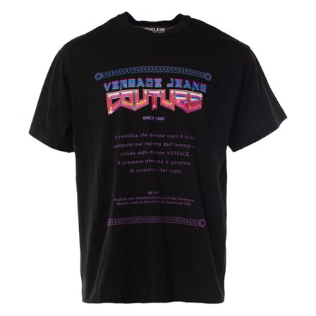 Versace Jeans Couture, logo-graphic T-shirt Zwart, Heren, Maat:S,Katoen,print