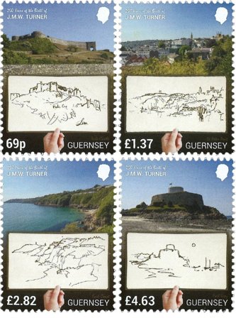 Guernsey - J.M.W. Turner 250-års jubilæum - Postfrisk sæt 4v