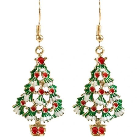 1 par juletræsøreringe Rhinestone hængende øreringe til kvinder piger Thanksgiving julesmykker