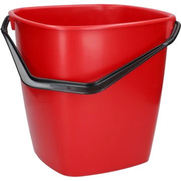 Bøtte Firkantet Plast 14L Rød
