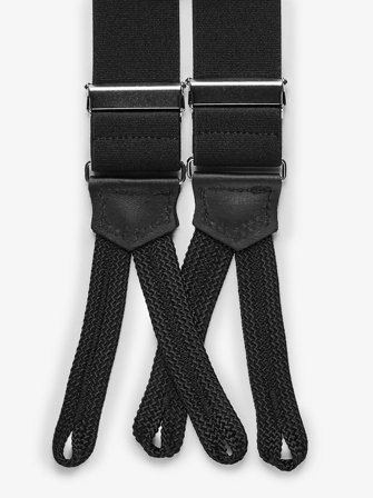 John Henric Men's Svarte Smoking Bukseseler Size 35mm