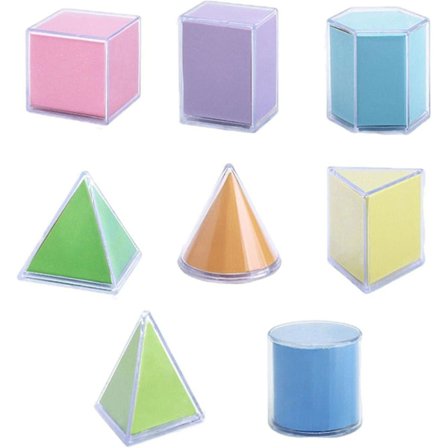 8x Transparent 3D-former Geometriske Læringsleker Form Sortering Leketøy for Babyer
