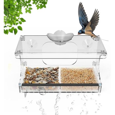Gennemsigtigt vinduesfuglefoder til udendørs brug, inklusive sugekopper, udendørs fuglefodere, gave til observation af vilde fugle, havedekoration