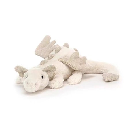 Jellycat Hvit Drage Kosedyr, Stor 49,5 cm, Mytologisk Tema Kosedyr, Klassisk Barnegave, Hvit 50 cm - Perfekt Valg