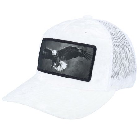 Calza Pennello - Vit trucker Keps - Eagle Big Patch Velvet White Trucker @ Hatstore
