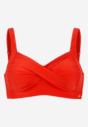 Cellbes of Sweden - Enfärgad, bygellös bikini-bh Nerja - röd - för damer - 90D/E