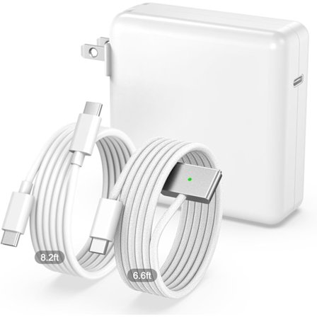100W Laddare för MacBook Pro 14 16 tum MacBook Air 13 15 tum 2025 2024 2023 2022 2021 M4 M3 M2 M1, 100W GaN Strömadapter, 2 m USB C till 3 Magneti
