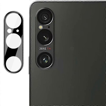 För Sony Xperia 10 VI Kameralinsskydd WANLONFENG HD Full Svart Silke Tryckt Linsfilm