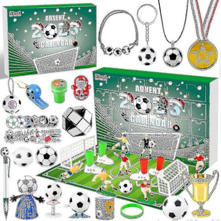 Fodbold Julekalender med 24 Gaver & Medaljer til Drenge & Piger - Britisk Jule Nedtælling