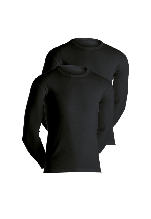 Dovre 2-pack Långärmade T-shirts | Merinoull Vit Underlinnen & Herr Svart S