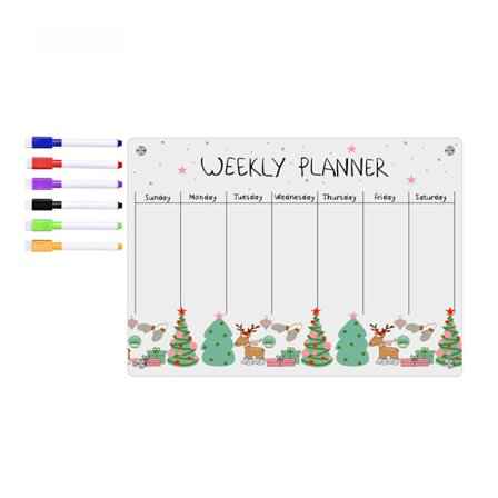 Magnetisk kalender för kylskåp Veckoplanerare Magnetisk kalender Whiteboard Att göra-lista Tavla för inköpslista för matvaror för kylskåp