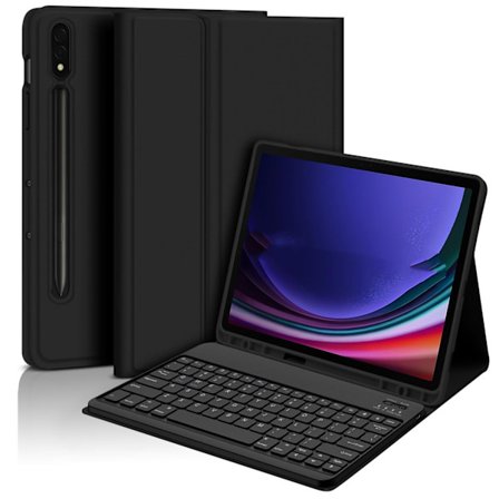 Bluetooth Tangentbordsfodral + Tangentbord för Samsung Galaxy Tab S9/S9 FE/S10 (10.9 tum) - Förbättrad produktivitet och