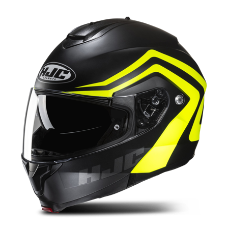 HJC C91N Nepos MC3HSF Öppningsbar Hjälm Svart/Fluo Gul L