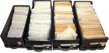 Norge - Samling i 4 kartotekskasser - Stemplet