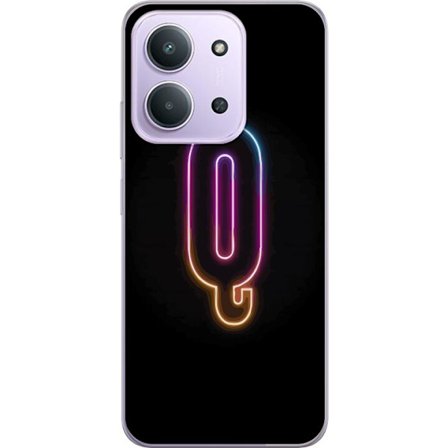 Kompatibel Mobilcover til Xiaomi Xiaomi Redmi 15C Minimalistisk neonbogstav Q i lyse farver mod mørk baggrund