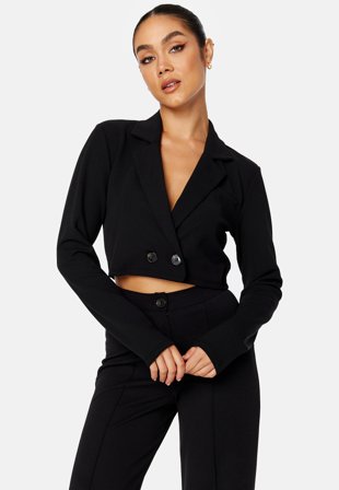 BUBBLEROOM Hilma cropped blazer Black Klær