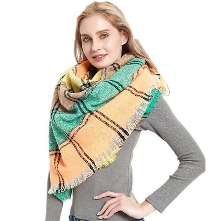 Mote-sjal og skjerf for damer, vinter, damer skjerf, pledd-skjerf for kvinner, tartan-skjerf