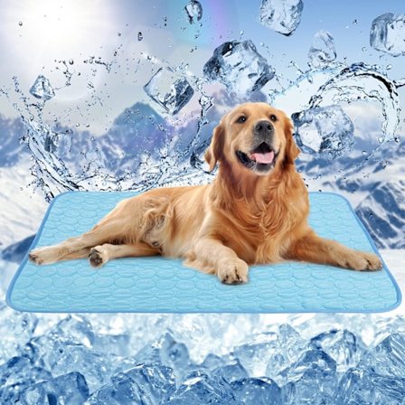 50x40cm - Gjenbrukbar kjølematte for hund, lett sammenleggbar kjølematte for kjæledyr til hjemmereiser, selvkjølende matte for hunder og katter i Ho