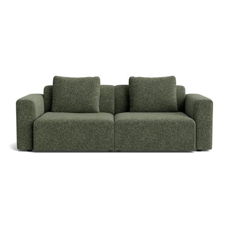 Como XL 2 personers sofa - Genesis Grøn - 224x100x83cm - Behagelig 2-personers sofa med ekstra ryghynder - Håndlavet i Europa - Enkel og kompakt